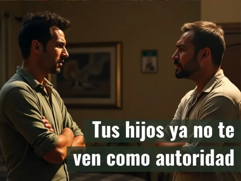 Padre y joven adulto discutiendo en casa, reflejando la pérdida de autoridad de los padres frente a sus hijos